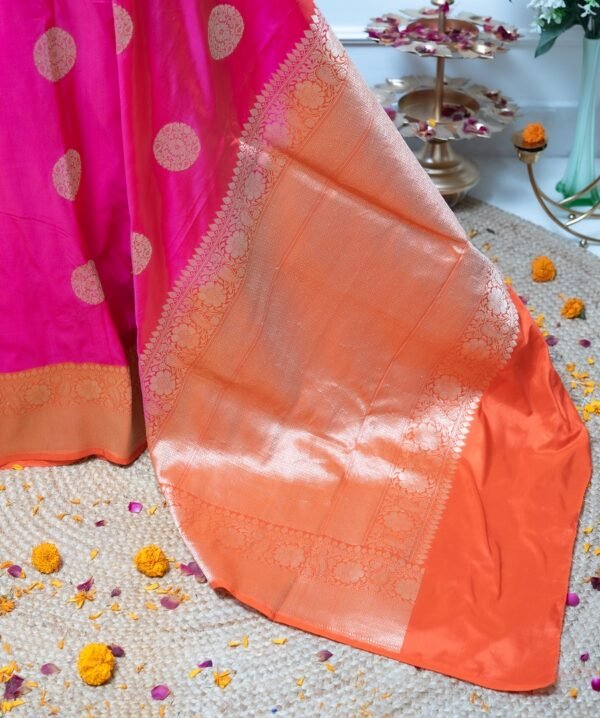 SHADES OF PINK, KATAN SILK, KADHUA BUTA, BANARSI HANDLOOM - Image 3