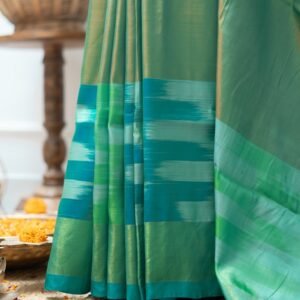 SILK GREEN MEADOWS, IKKAT WEAVE FROM ODISHA